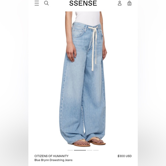Citizens of Humanity Brynn Blue Wide-Leg Jeans 23 - Picture 3 of 9